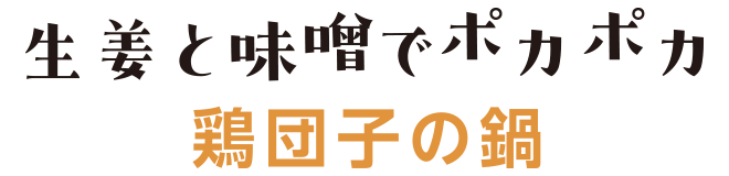 生姜と味噌でポカポカ 鶏団子の鍋